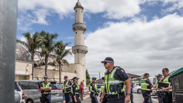 Police say they are 'aware of a dispute taking place' at the mosque.
