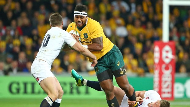 Well held: Samu Kerevi looks for a gap in Melbourne.