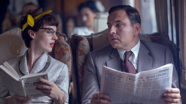 Jessica Raine (as Tuppence Beresford) and David Walliams (as Tommy Beresford) in Agatha Christie's Partners In Crime.