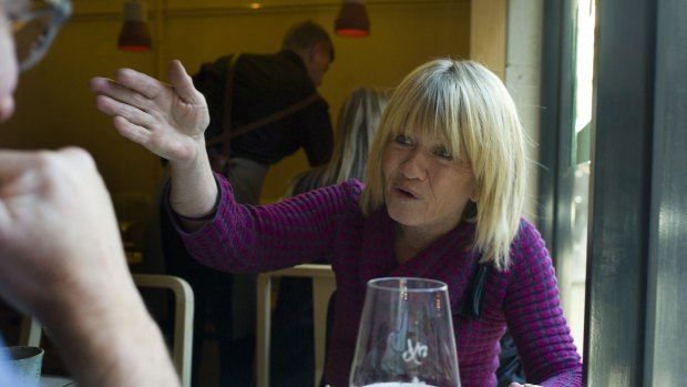 Margaret Pomeranz makes her point over lunch at Ruyi Chinese restaurant, Melbourne.