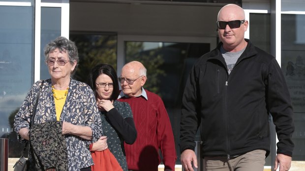 Matt Pridham's family leave court on Friday after sentencing.
