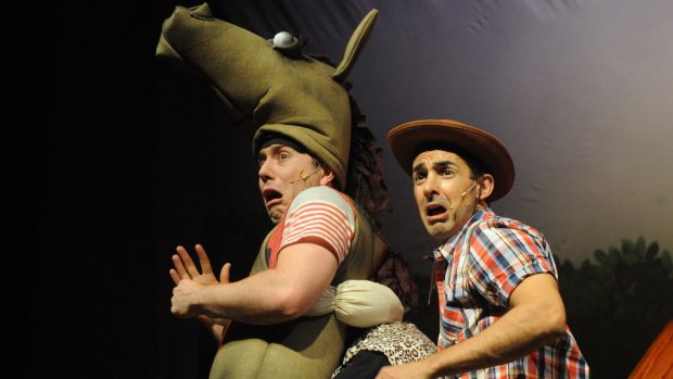 Andy and Terry get up to mischief in their <i>52-Storey Treehouse</i>, performed at the Sydney Opera House.