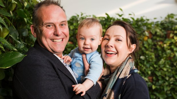 Paul and Sarah Hay, whose baby Oliver was delivered via IVF last November.