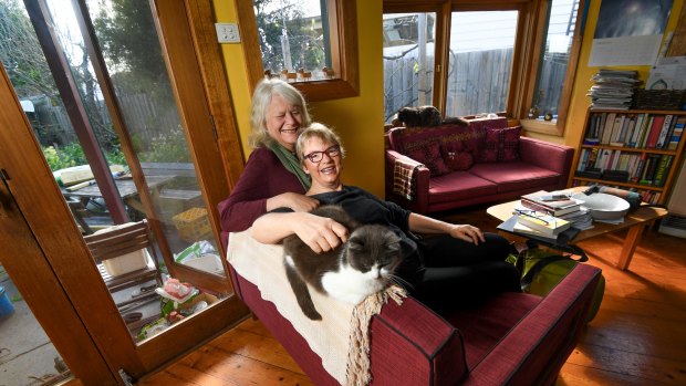 Dr Penny Whetton (left) and Senator Janet Rice have been married for 31 years.