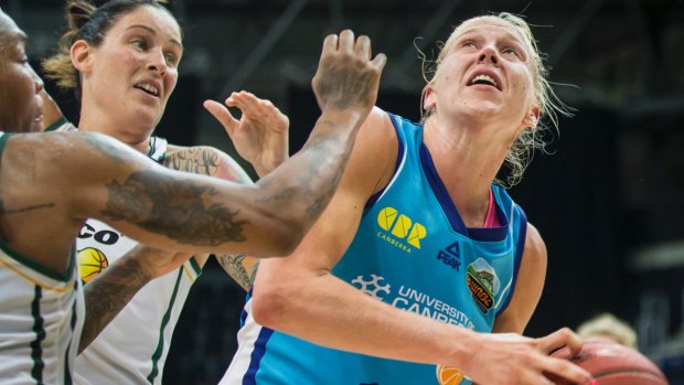 Mum's the word: Canberra Capitals star Abby Bishop has a busy schedule.