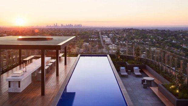 The view from the rooftop pool.