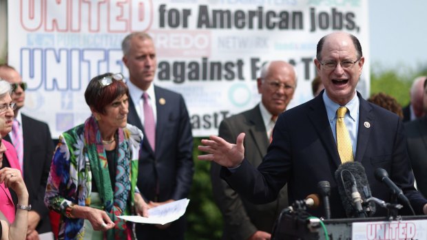 US Congressman Brad Sherman and fellow Democrats  voice their opposition to the Trans-Pacific Partnership trade deal last week. 