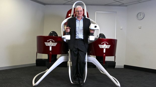 The focus of Martin Aircraft's marketing campaign is to sell the jetpacks, which can fly up to two passengers.