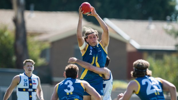 Canberra's Alex Paech catches the ball. 