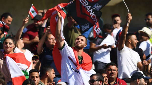 Lebanon fans brought plenty of colour to Canberra Stadium in their win over France.