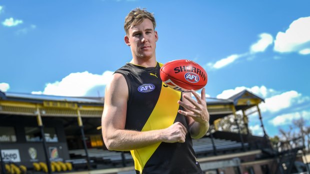 Tom Lynch at Punt Road Oval this afternoon after he signed for Richmond. 