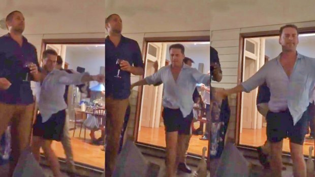 Stefanovic letting loose at Yarbrough's Brisbane home on Friday night, May 12.
