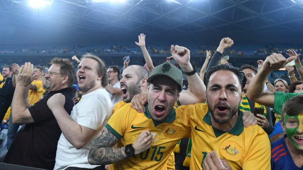 Socceroo fans also celebrate World Cup qualification on Wednesday.