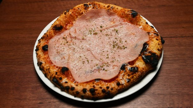Classic cheese pizza with optional mortadella.