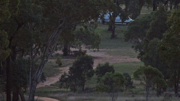 NSW Police Forensic Services work on the remote Pinevale property near Dunedoo where Gino and Mark Stocco were arrested.