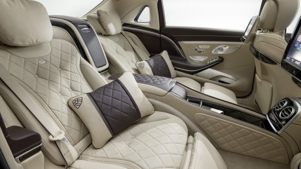 The Maybach's rear seat space is an opulent area.