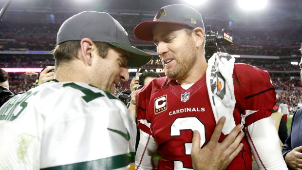 Two of the best: If Aaron Rodgers and the Packers can win in Washington, they may be seeing Carson Palmer's Cardinals next week.