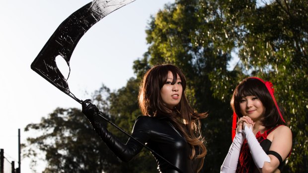Yukari Connelley, dressed as Ruri Hijiribe, and Jean Xu, as Celty Sturluson, joined thousands of fans at the Sydney Manga and Anime Show on Saturday. 