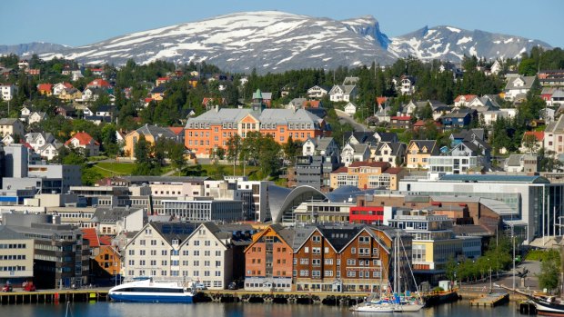 Tromso, in the Arctic Circle, is  surrounded by beautiful fjords and mountains.