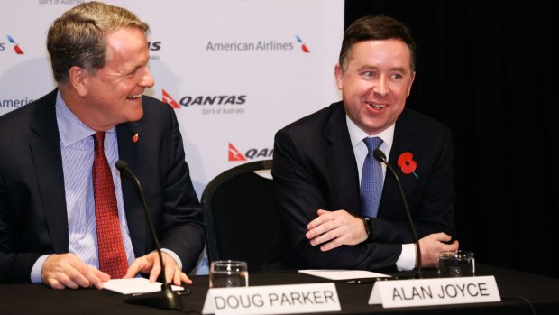 American Airlines chief executive Doug Parker and Qantas chief executive Alan Joyce expect the new service to stimulate demand.
