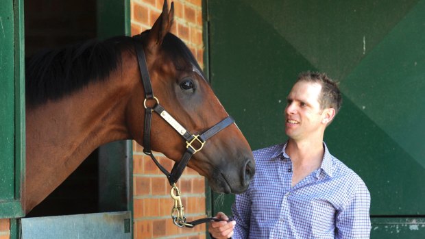 Canberra horse trainer, Matthew Dale with Fell Swoop.