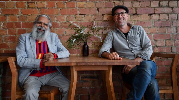 Jack Charles (left) and playwright Dan Lee, who met when Lee was writing his debut play, <i>Bottomless</I>.