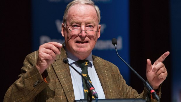 Alternative for Germany vice-chairman Alexander Gauland speaks in Nuremberg.