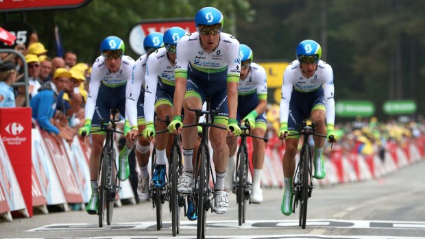 The Orica Greenedge team is reduced to six riders in the stage nine time trial.