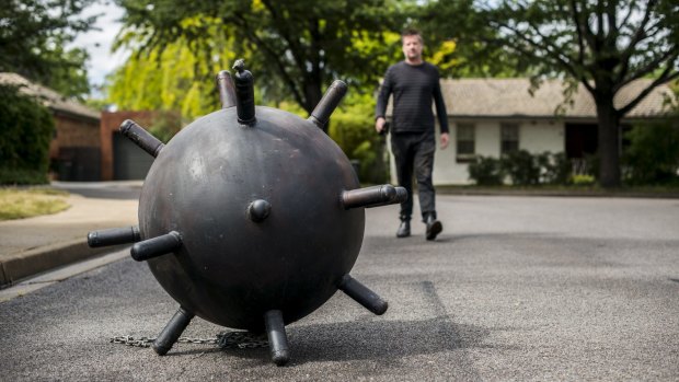 Stephen Harrison's sea-mine sculpture.