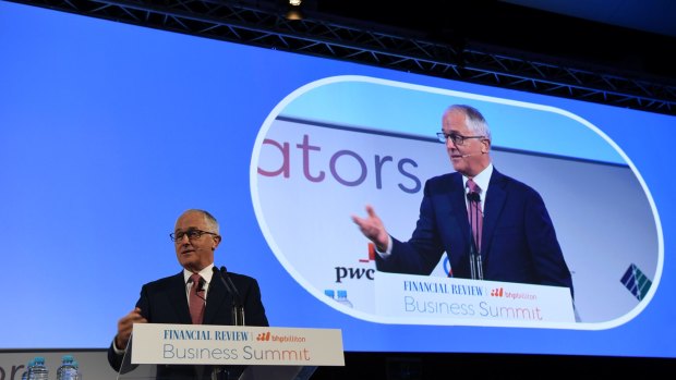 PM Malcolm Turnbull speaks at the AFR Business Summit in Sydney on Thursday.