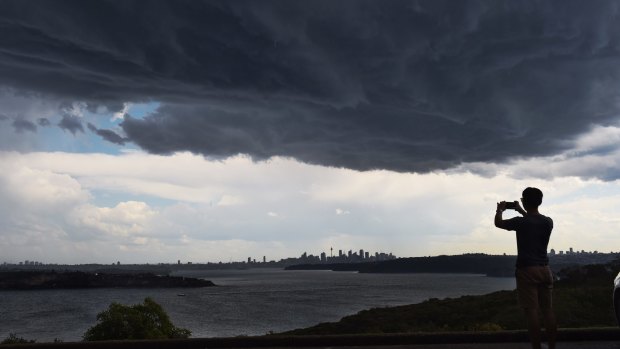 A storm moves in over Sydney last week.