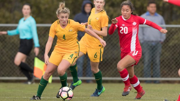 Remy Siemsen, who is centre striker for the Young Matildas,will be playing against South Korea a few hours after she sits the first HSC exam.