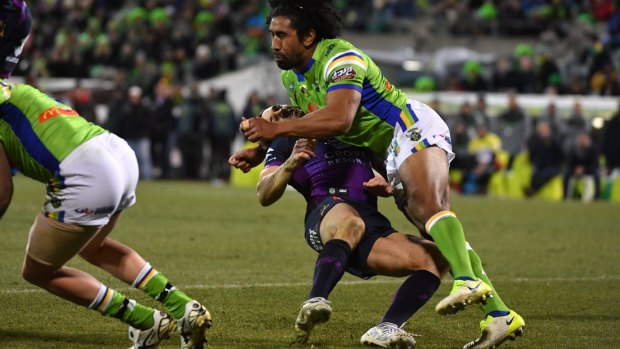 Knockout blow: Sia Soliola takes out Billy Slater.