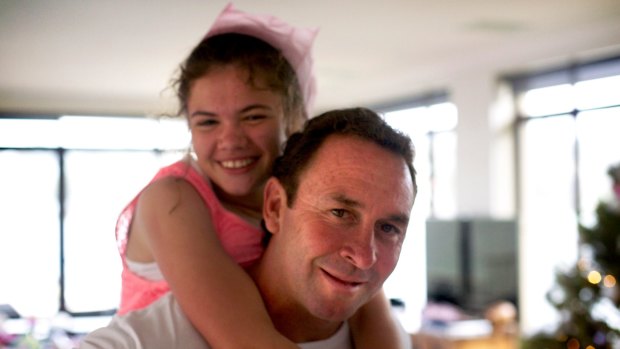 Canberra Raiders coach Ricky Stuart and his daughter Emma.