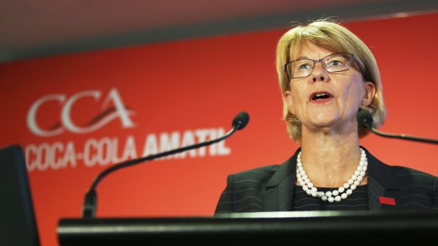 Coca-Cola Amatil's chief Alison Watkins says bottled water prices dropped by about 25 per cent.