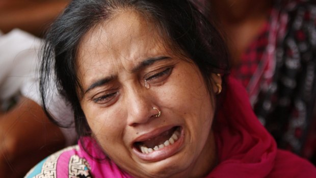 The daughter of Indian civilian Banso Devi, who was killed in alleged firing from the Pakistan side into a residential area, at Sai village, in Ranbir Singh Pura, near the India-Pakistan international border.