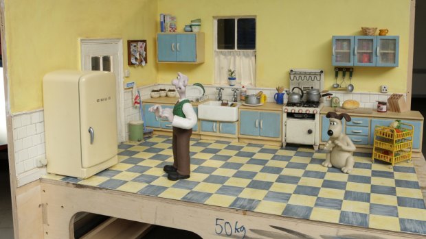 A set from Wallace & Gromit is among the props featured in ACMI's exhibition.