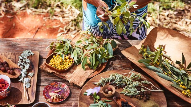 Table laden with top-notch bush tucker.