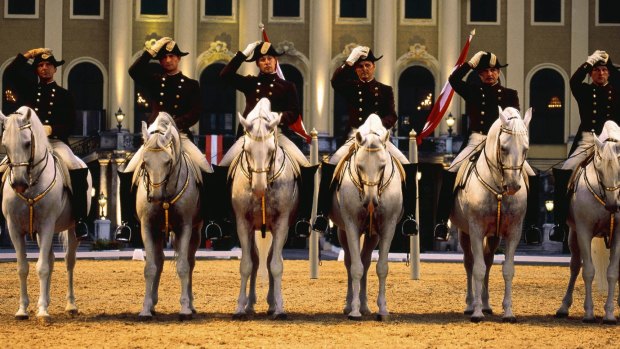 A performance at the Spanish Riding School. 