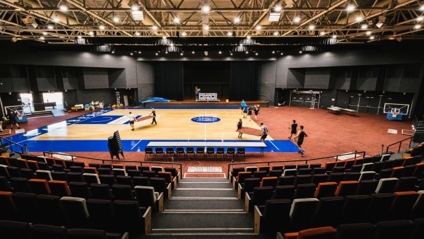 The National Convention Centre is transformed to host a home game for the Canberra Capitals.