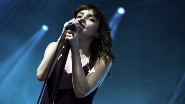 Lauren Mayberry from Chvrches at Laneway Festival in Sydney.