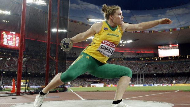 Australia's Dani Samuels finished in 6th place in the discus with a throw of 63.14m.