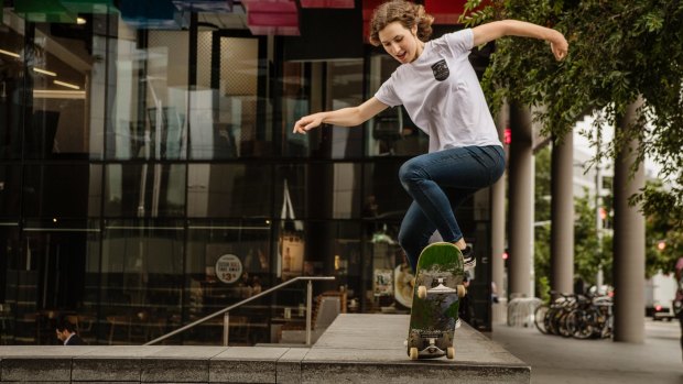 Naomi Hastings, who is doing a Masters degree in skateboarding at UWS