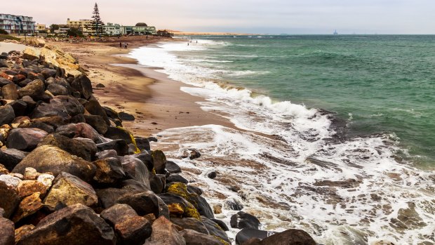 The coastline of Swakopmund, a German colonial town in Namibia. 