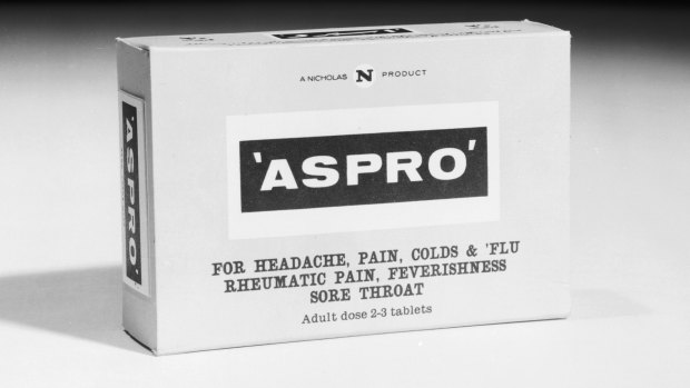 A packet of 'Aspro' painkillers in 1964, the Nicholas product became a household name. 