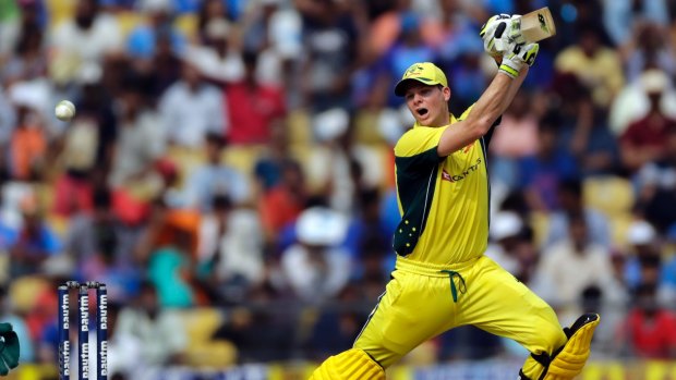 Australian captain Steven Smith in action against India in the final ODI against India.