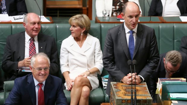 Before the fall: Prime Minister Malcolm Turnbull is all smiles the day before the sacking of Stuart Robert. 