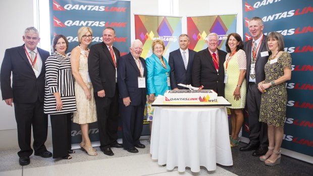 Celebrating the first flight for Brisbane West Wellcamp Airport.