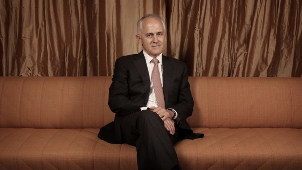 "You make the case for free trade by just pointing to the jobs it creates, the opportunities it creates": Malcolm Turnbull in his Prime Ministerial suite at Parliament House.