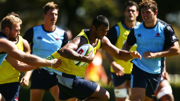 Playmaker: Kurtley Beale trains at five-eighth with the Waratahs on Tuesday.